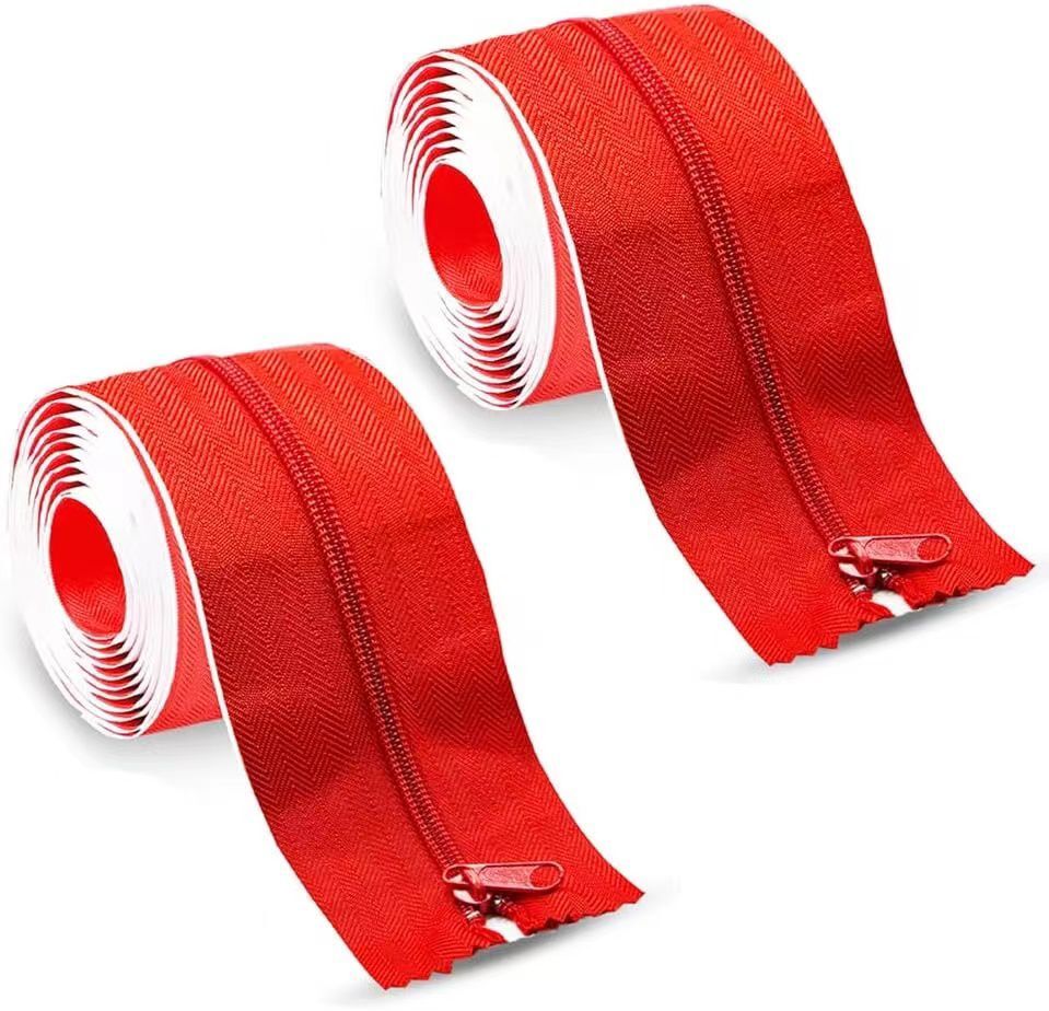 Adhesive Zippers Red